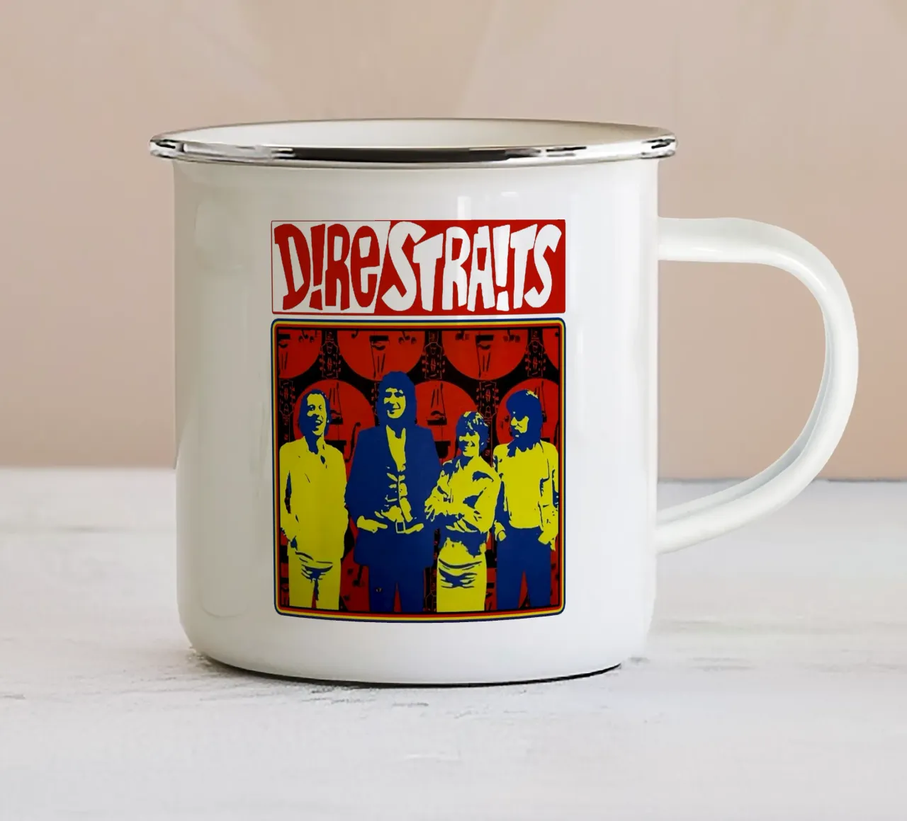 Pop vintage dei Dire Straits tazza in smalto da grass.studio_