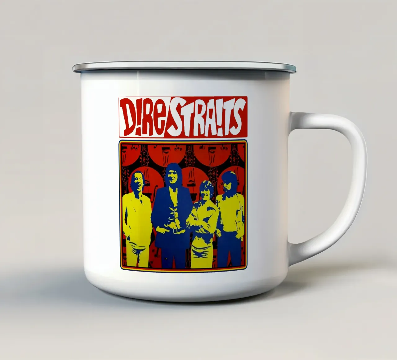 Pop vintage dei Dire Straits tazza in smalto da grass.studio_