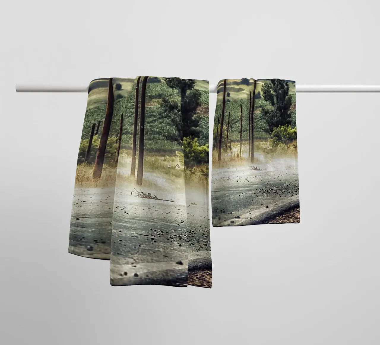 The Empty Curve – Dust, Light & Silence towel by jay