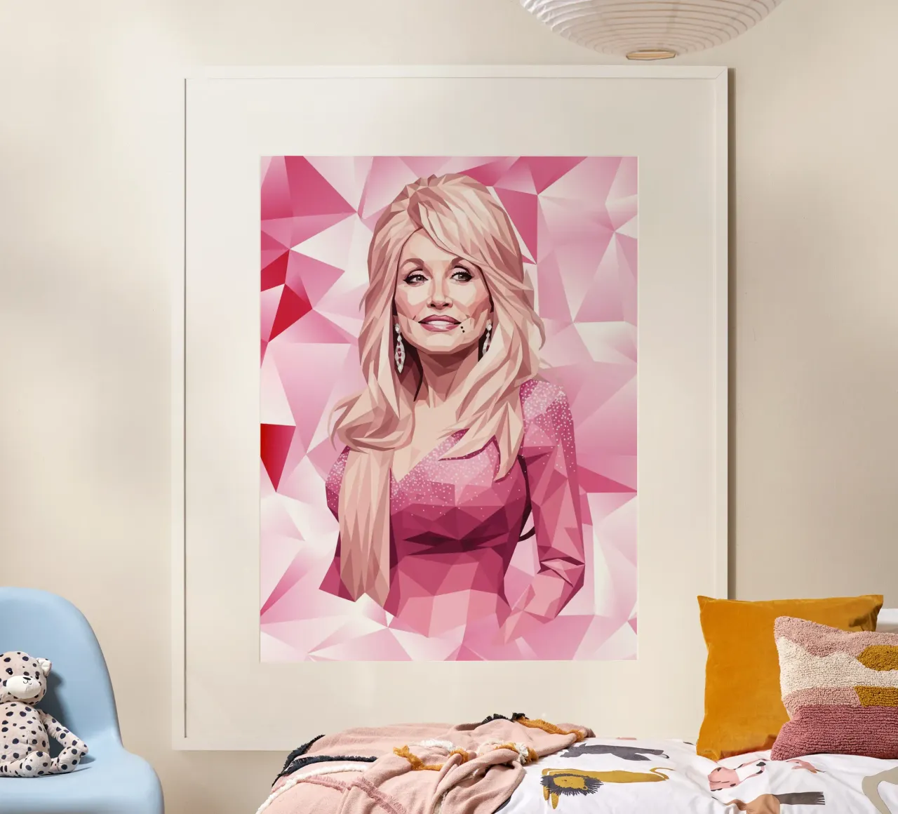 Dolly Parton lowpoly poster con telaio in plastica da Low Profile