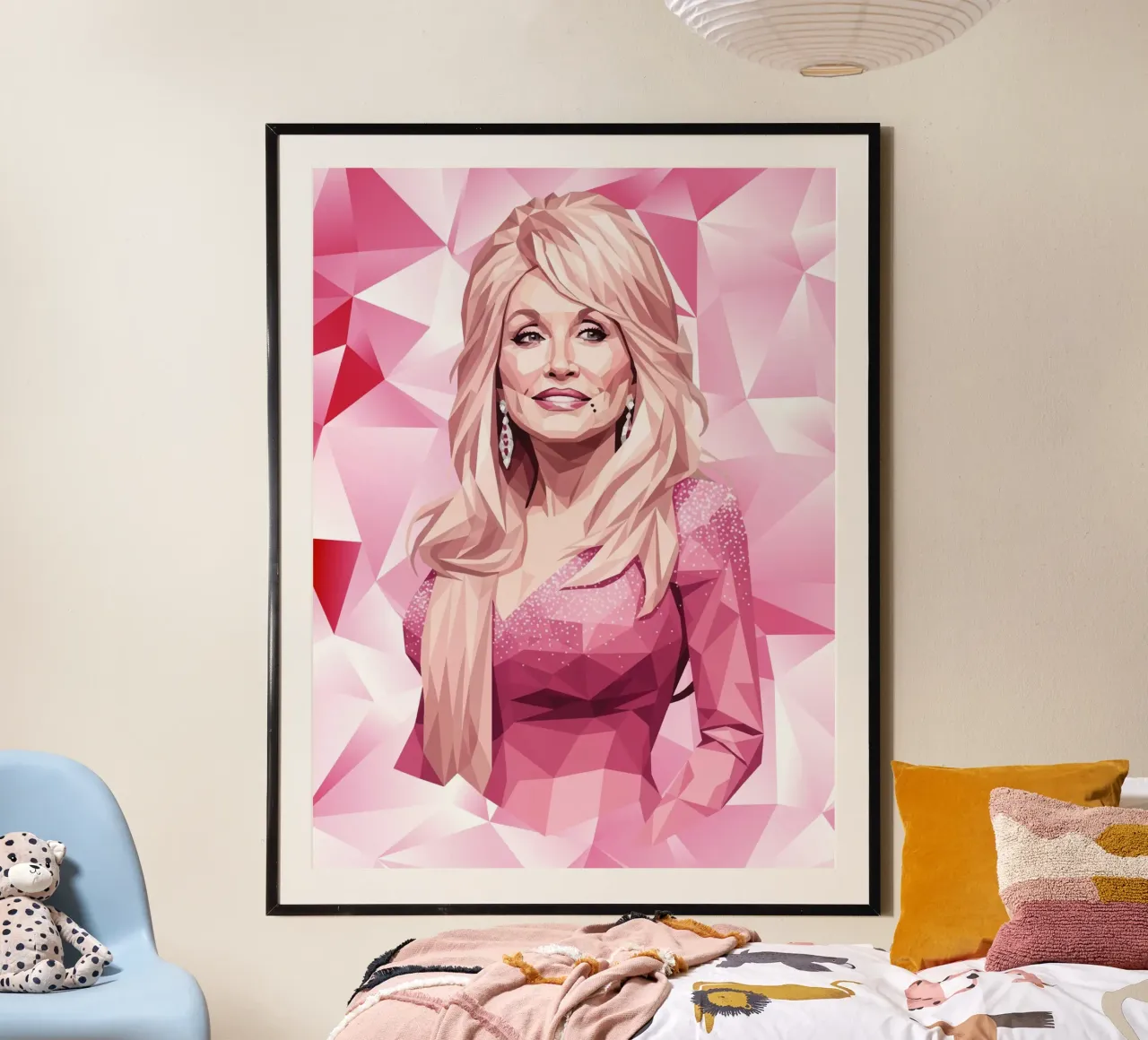 Dolly Parton lowpoly poster con telaio in plastica da Low Profile
