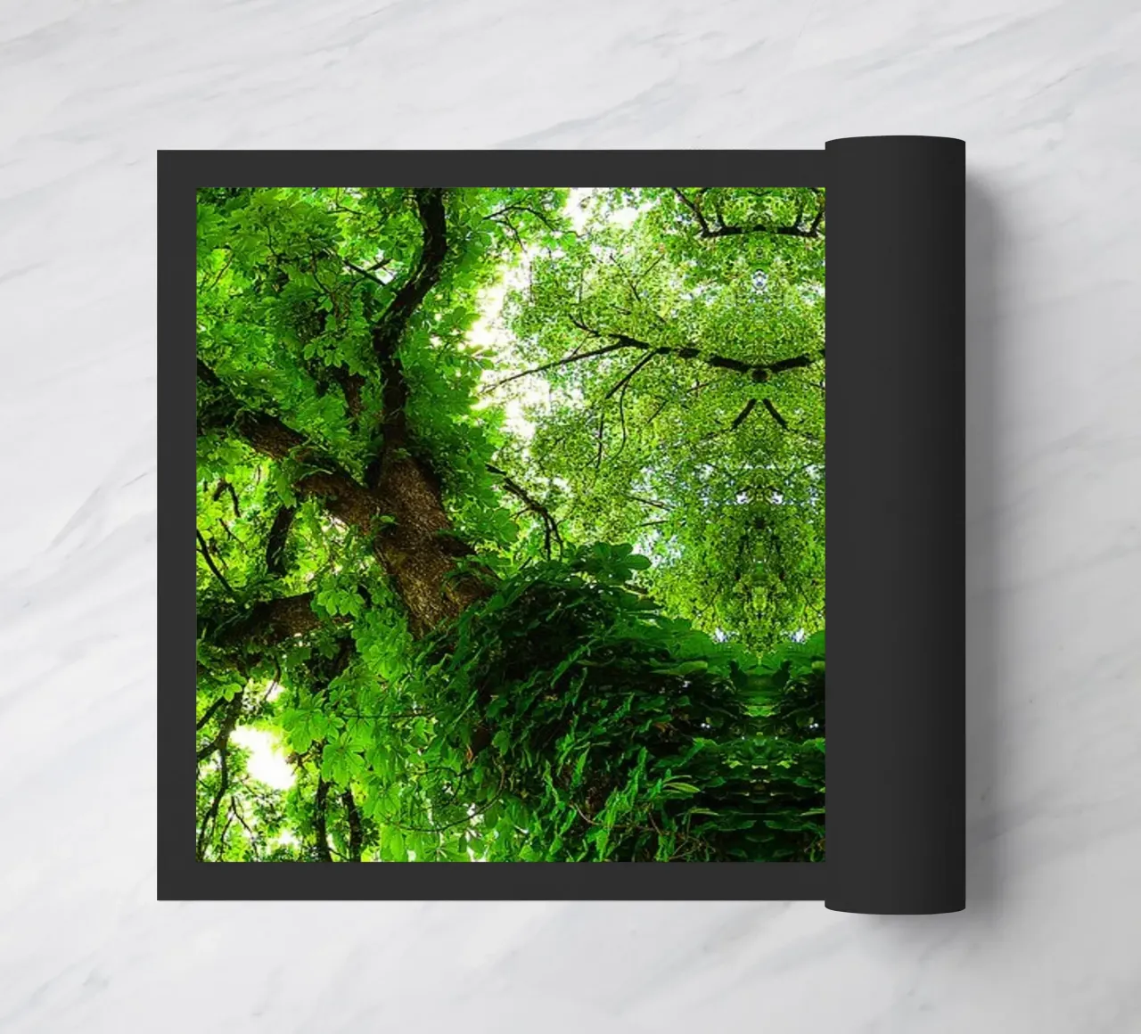 Emerald Tree Symmetry – Fine Art Abstract Print doormat by jay