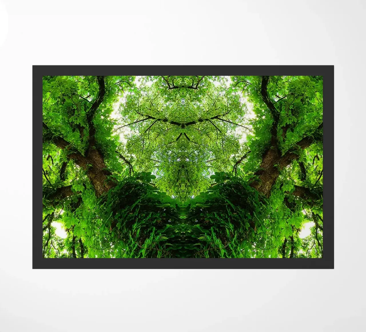 Emerald Tree Symmetry – Fine Art Abstract Print doormat by jay