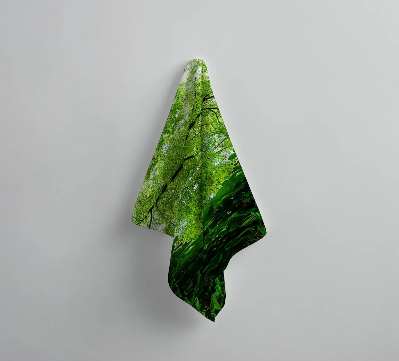 Symmetrie van smaragdgroene boom - Abstracte kunstdruk badhanddoek van jay