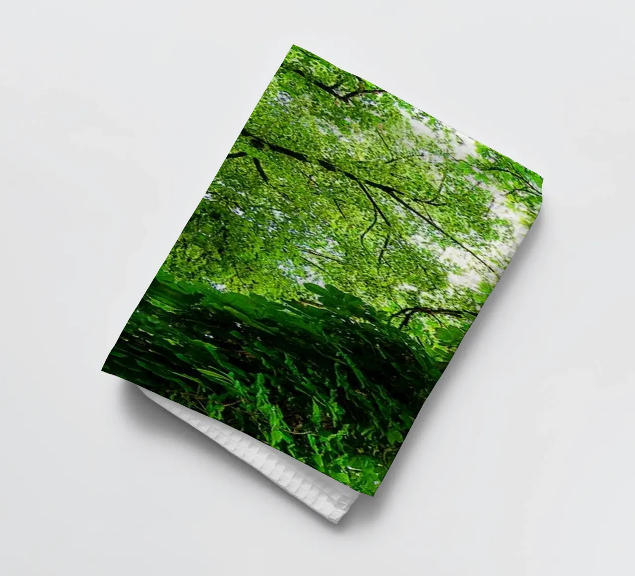 Emerald Tree Symmetry – Fine Art Abstract Print tea towel by jay