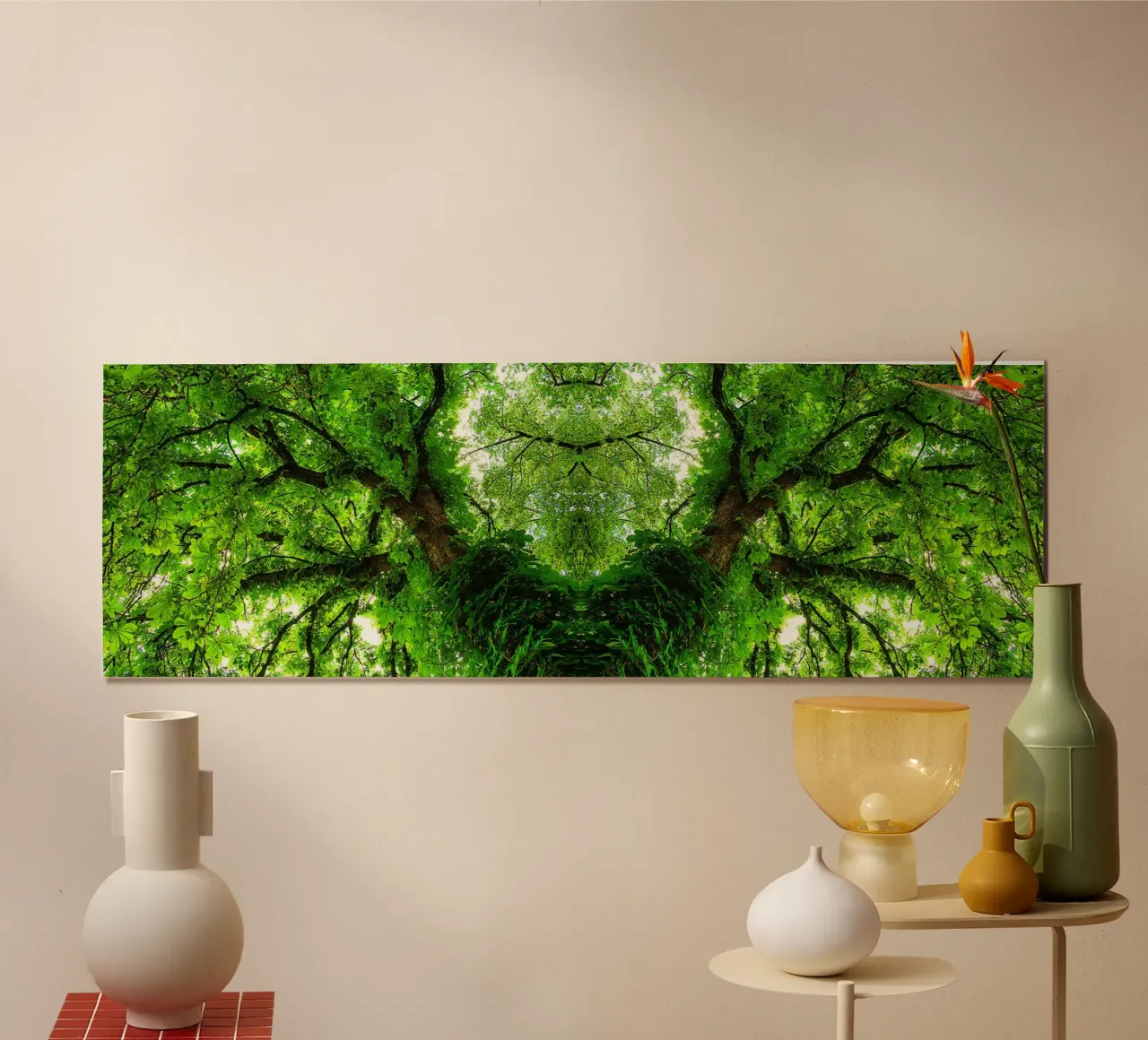 Emerald Tree Symmetry – Fine Art Abstract Print poster with aluminum frame by jay