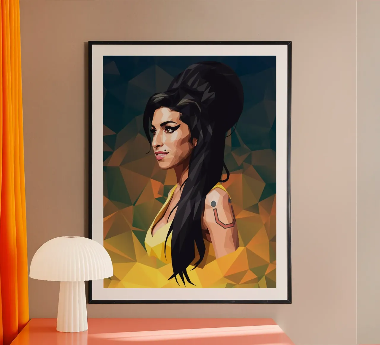 Amy Winehouse Lowpoly poster da Low Profile
