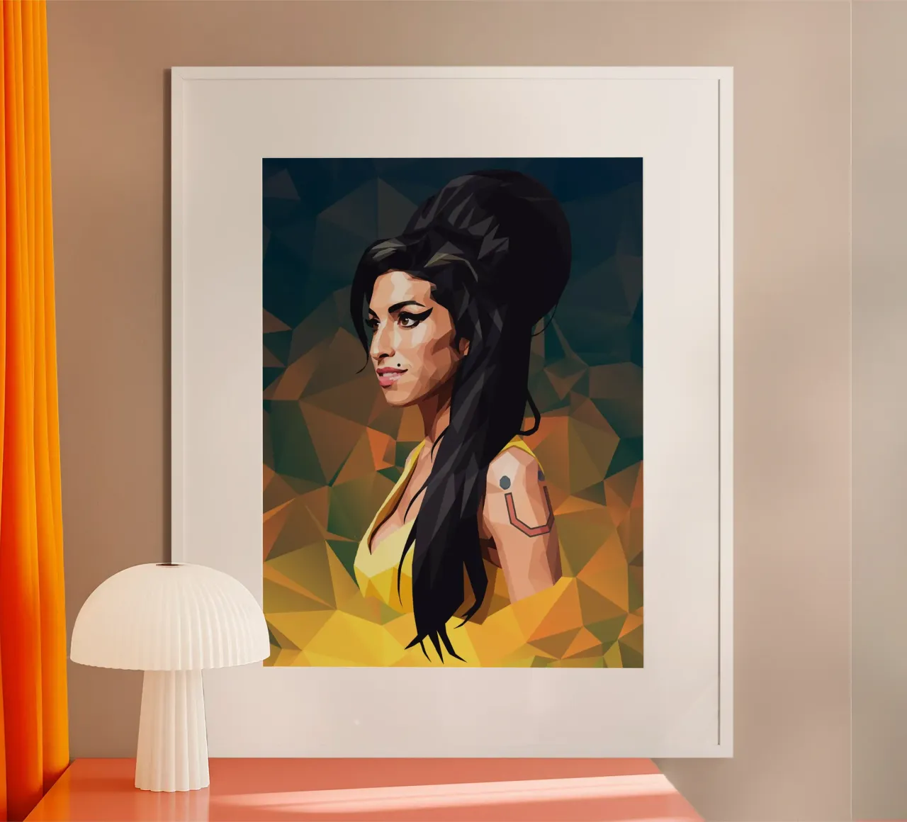 Amy Winehouse Lowpoly poster da Low Profile