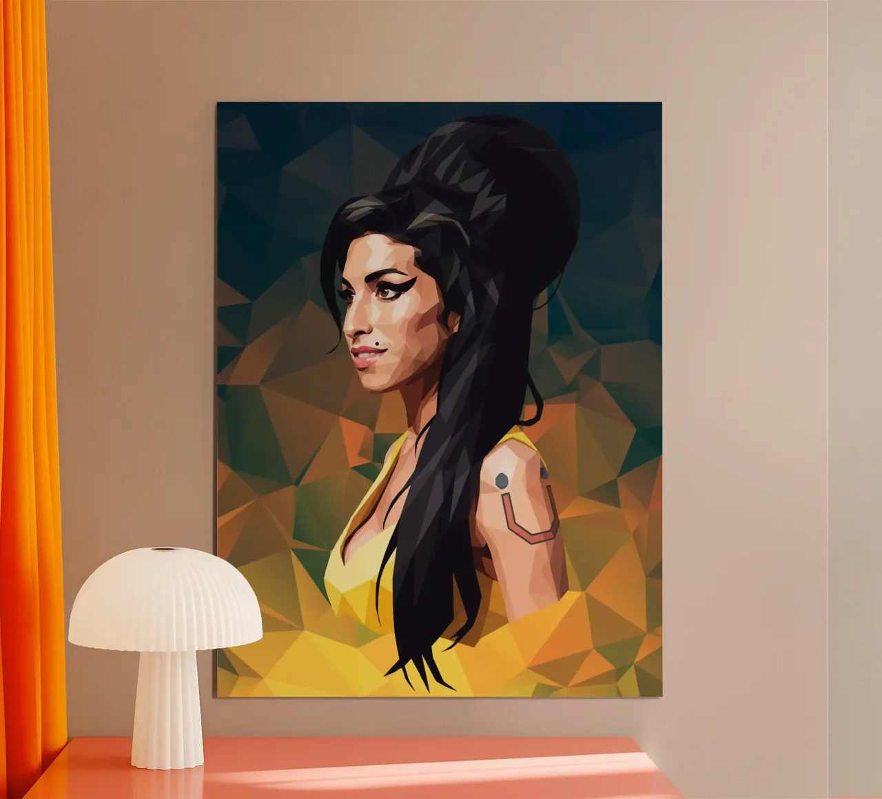 Amy Winehouse Lowpoly poster da Low Profile