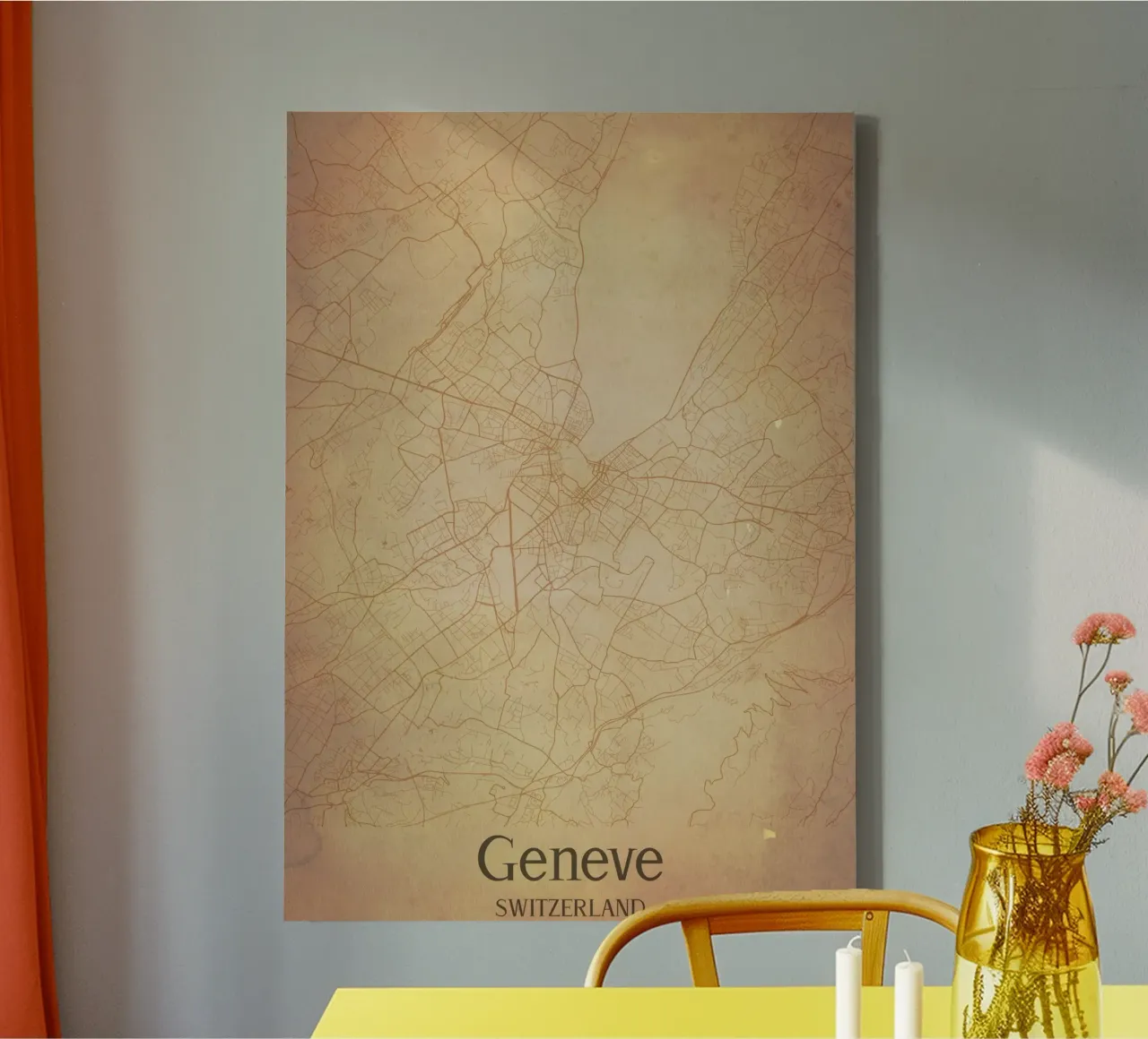 Geneve SWITZERLAND canvas met Baklijst van WorldPrint