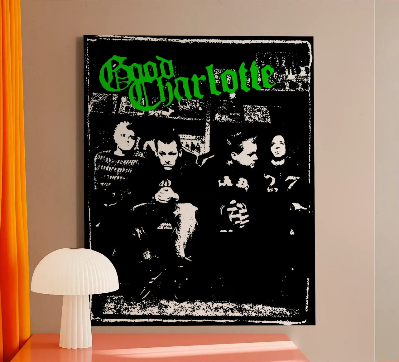 Good Charlotte Silhouette Pop Punk tela con Cornice a cassetta da igoshdesigns
