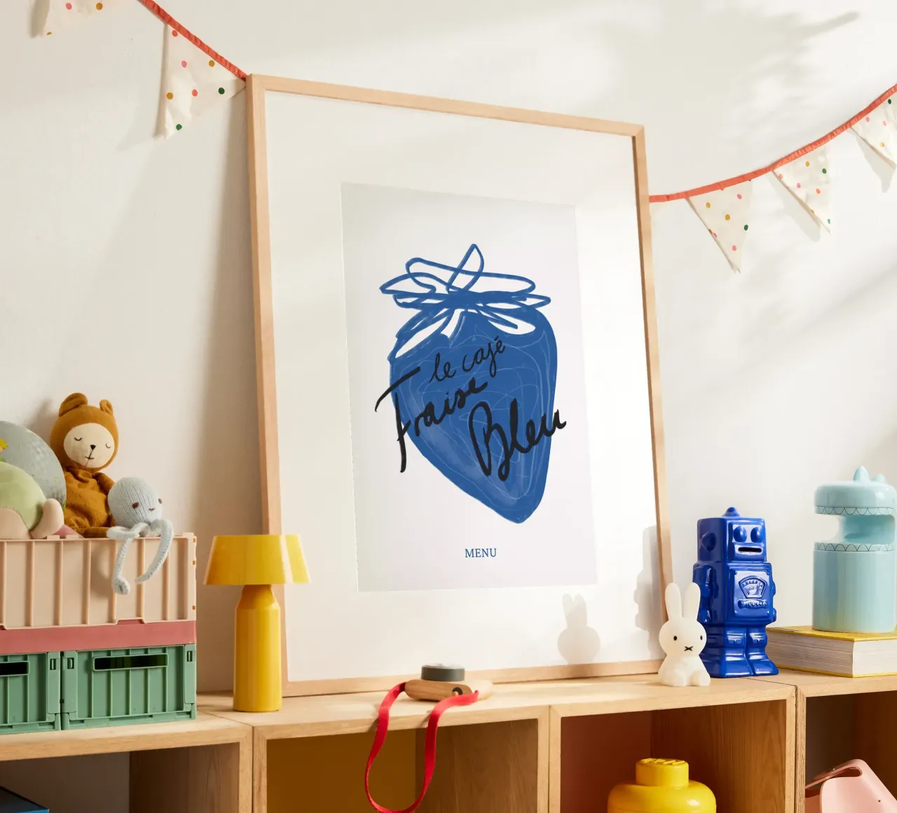Fragola poster con telaio in plastica da Athene Fritsch
