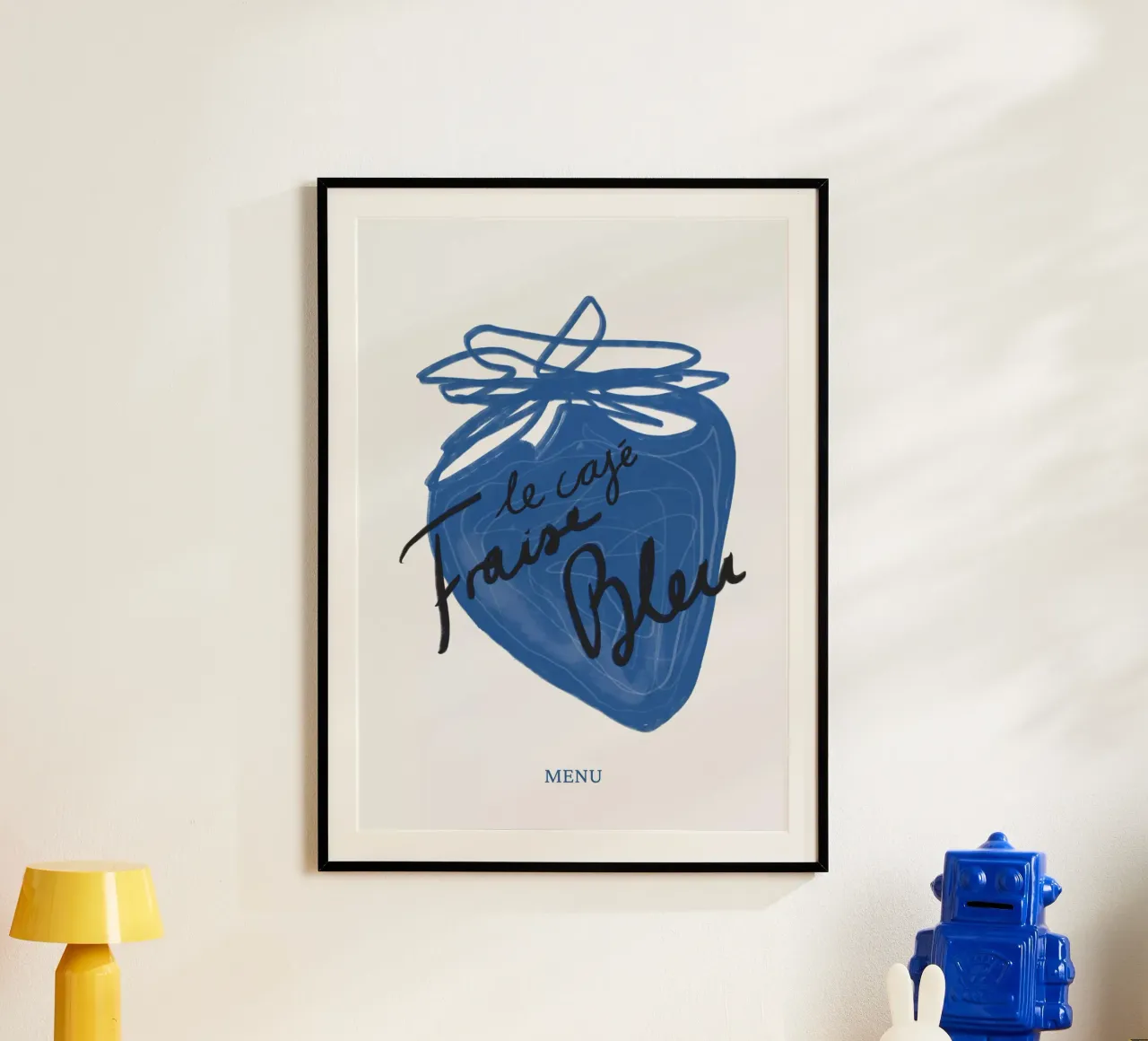Fragola poster con telaio in plastica da Athene Fritsch