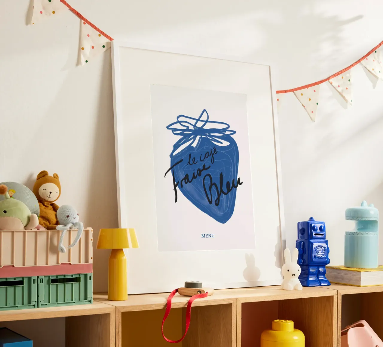 Fragola poster con telaio in plastica da Athene Fritsch