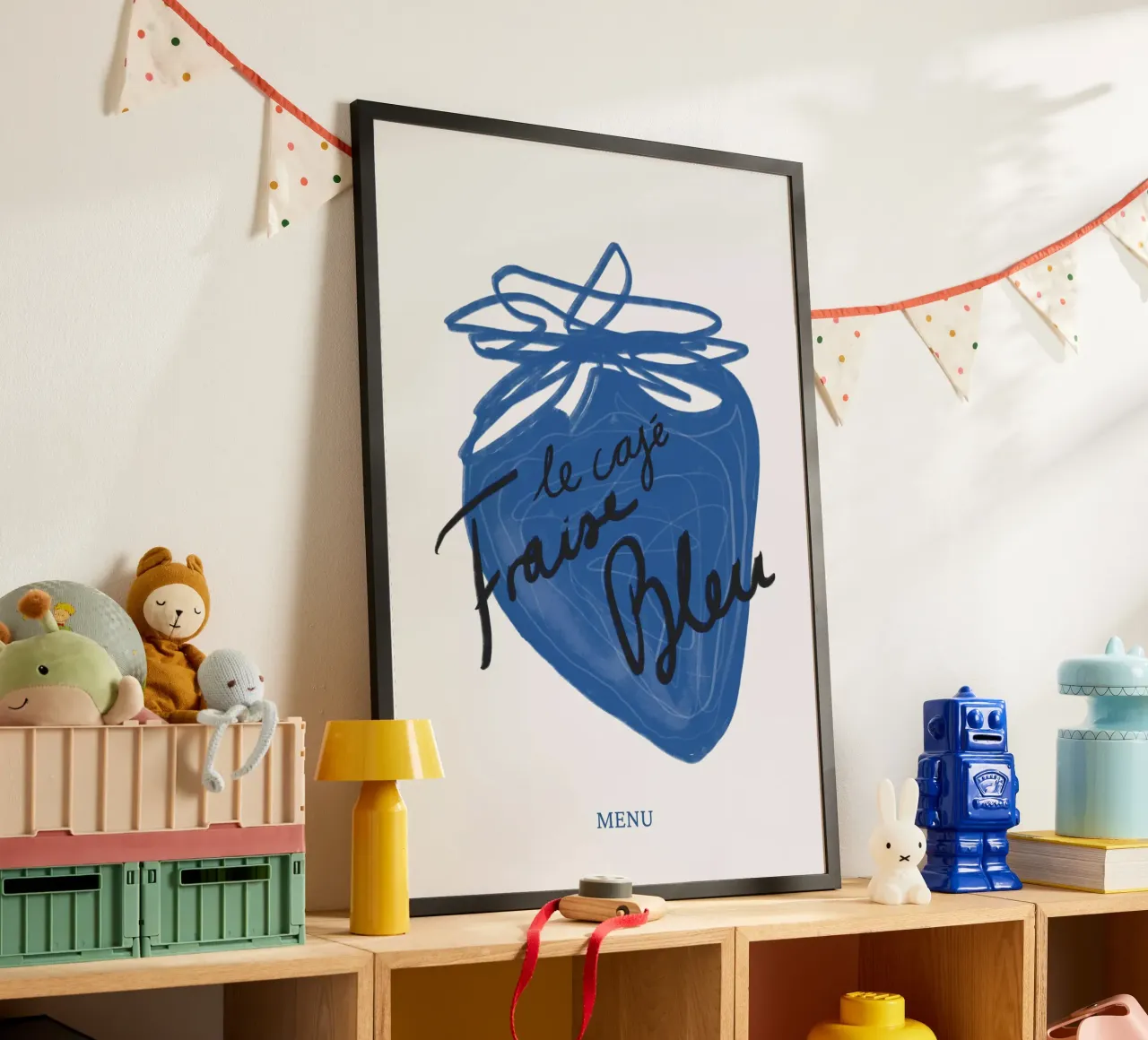 Fragola poster con telaio in plastica da Athene Fritsch