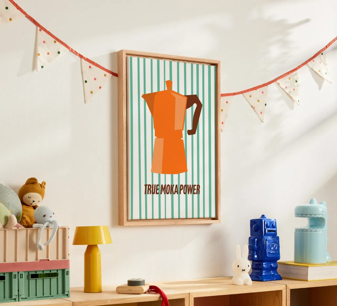 true moka power. (in 2 Farbvarianten verfügbar) canvas with Floater frame by FRICKE DESIGN