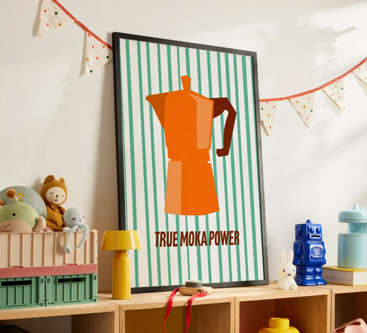 true moka power. (in 2 Farbvarianten verfügbar) poster con telaio in plastica da FRICKE DESIGN