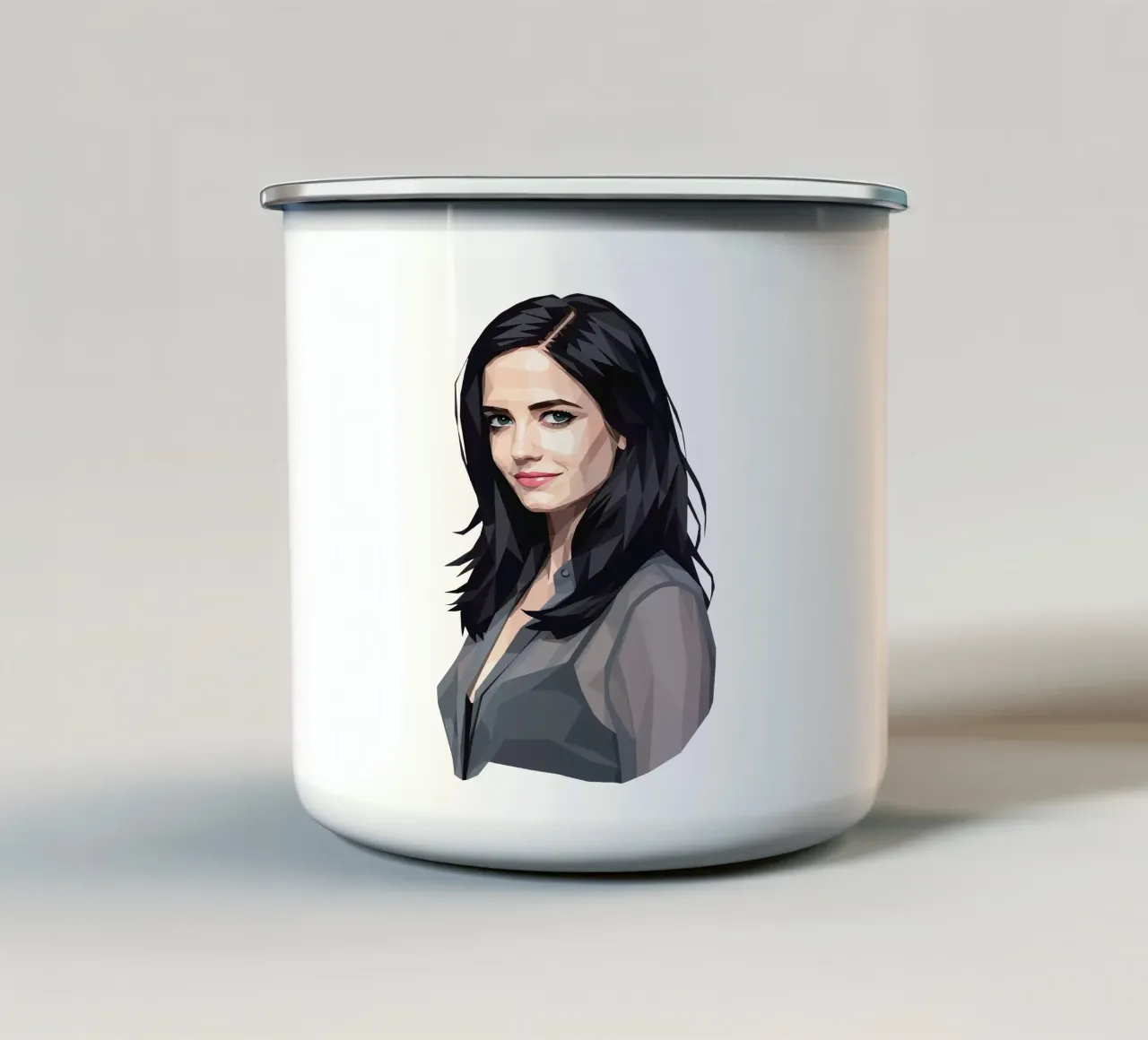 Eva Verde Lowpoly tazza in smalto da Low Profile