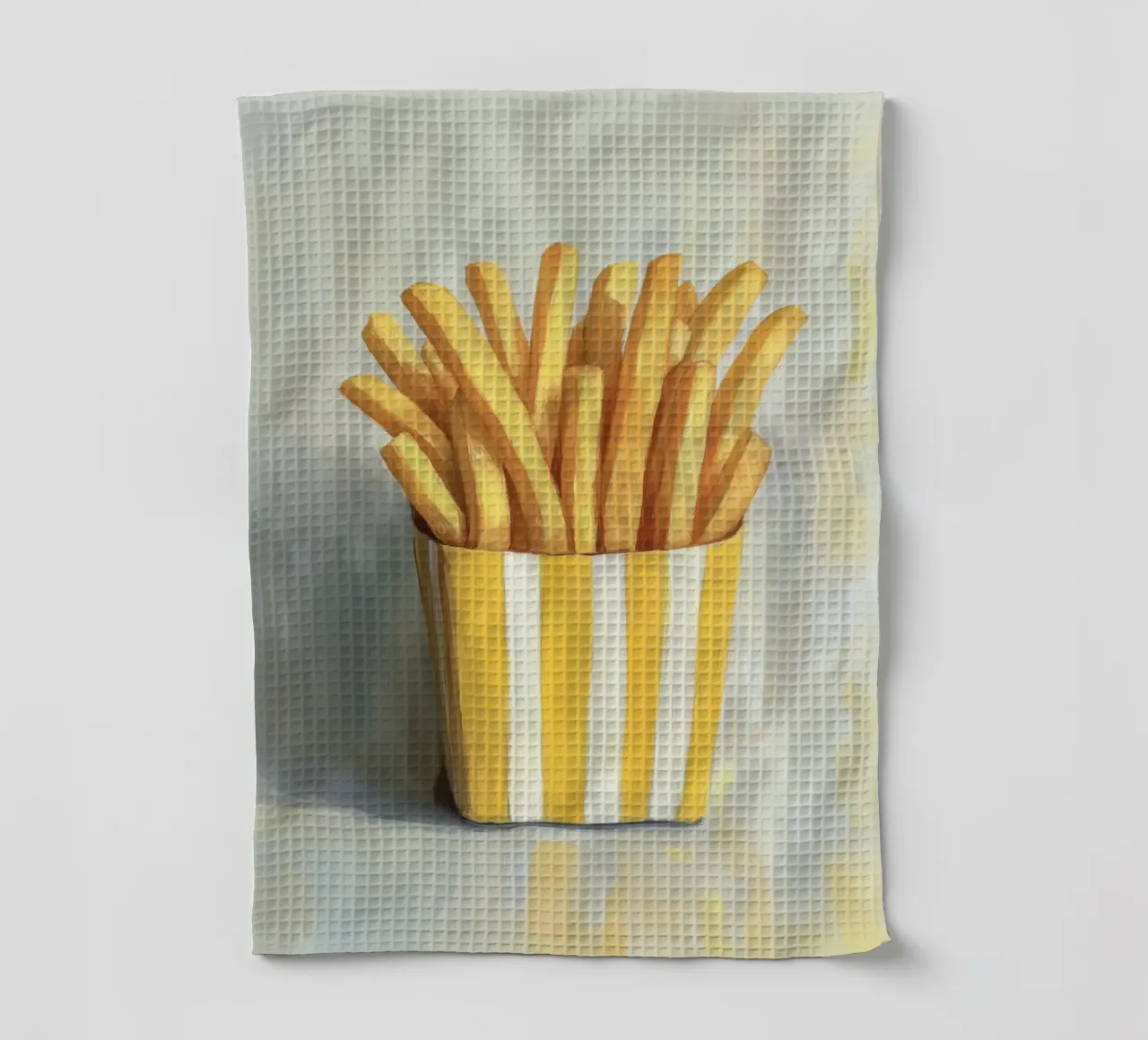 Art de la frite jaune torchon de Carinaprint