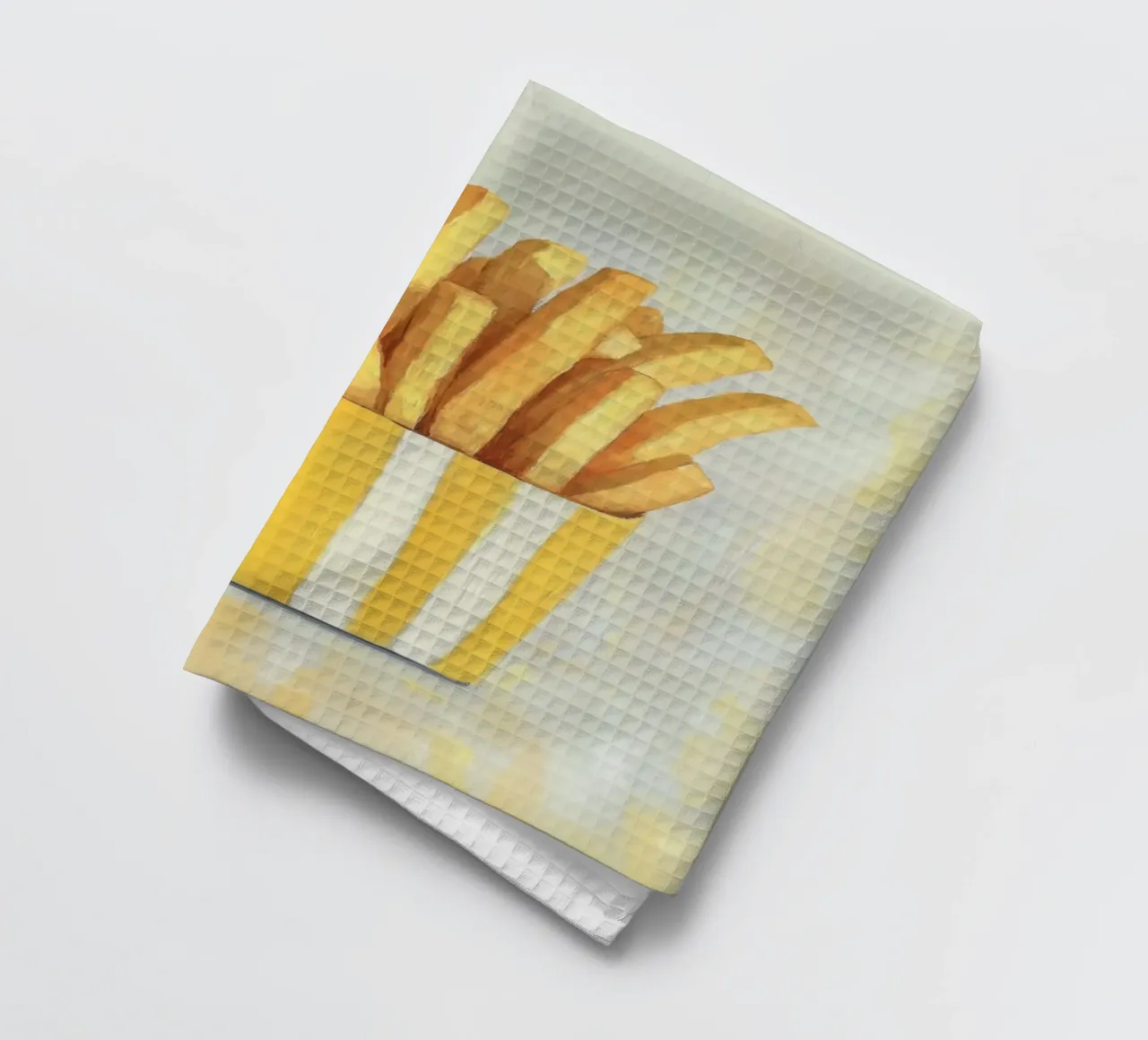Art de la frite jaune torchon de Carinaprint