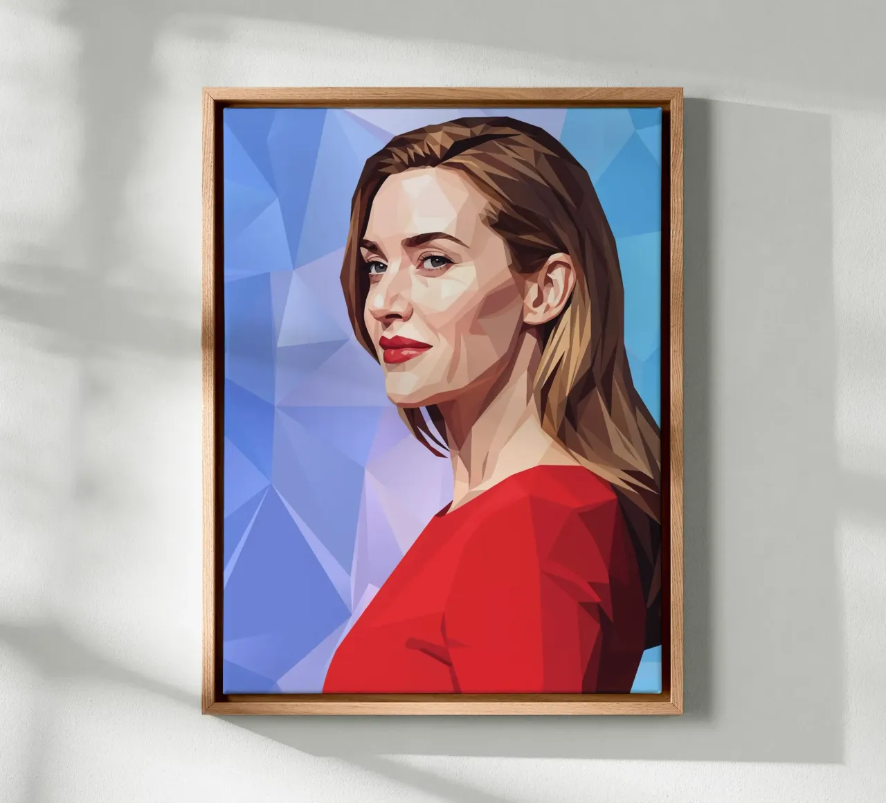 Kate Winslet Lowpoly tela con Cornice a cassetta da Low Profile