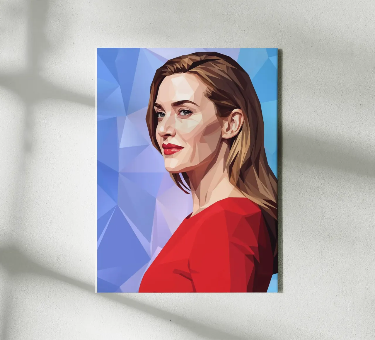 Kate Winslet Lowpoly tela con Cornice a cassetta da Low Profile