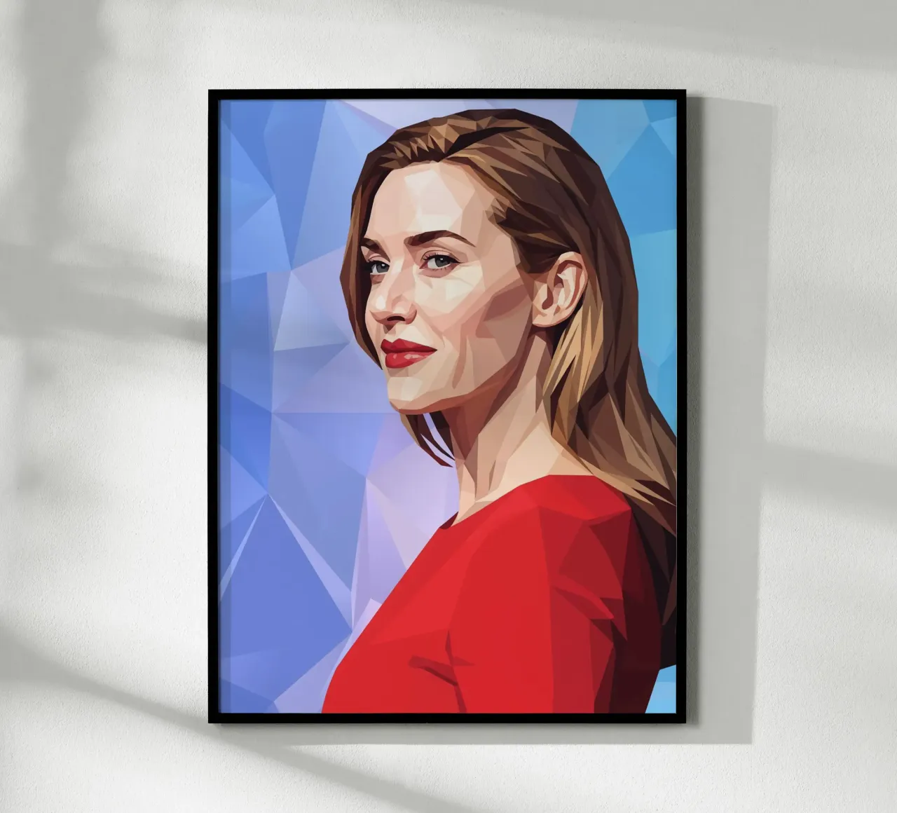 Kate Winslet Lowpoly poster con telaio in plastica da Low Profile