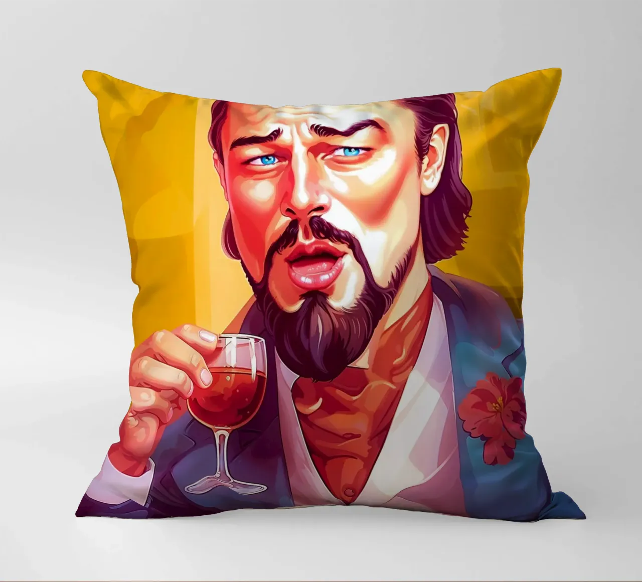 Leonardo DiCaprio Laughing Meme cuscino da Lootprint