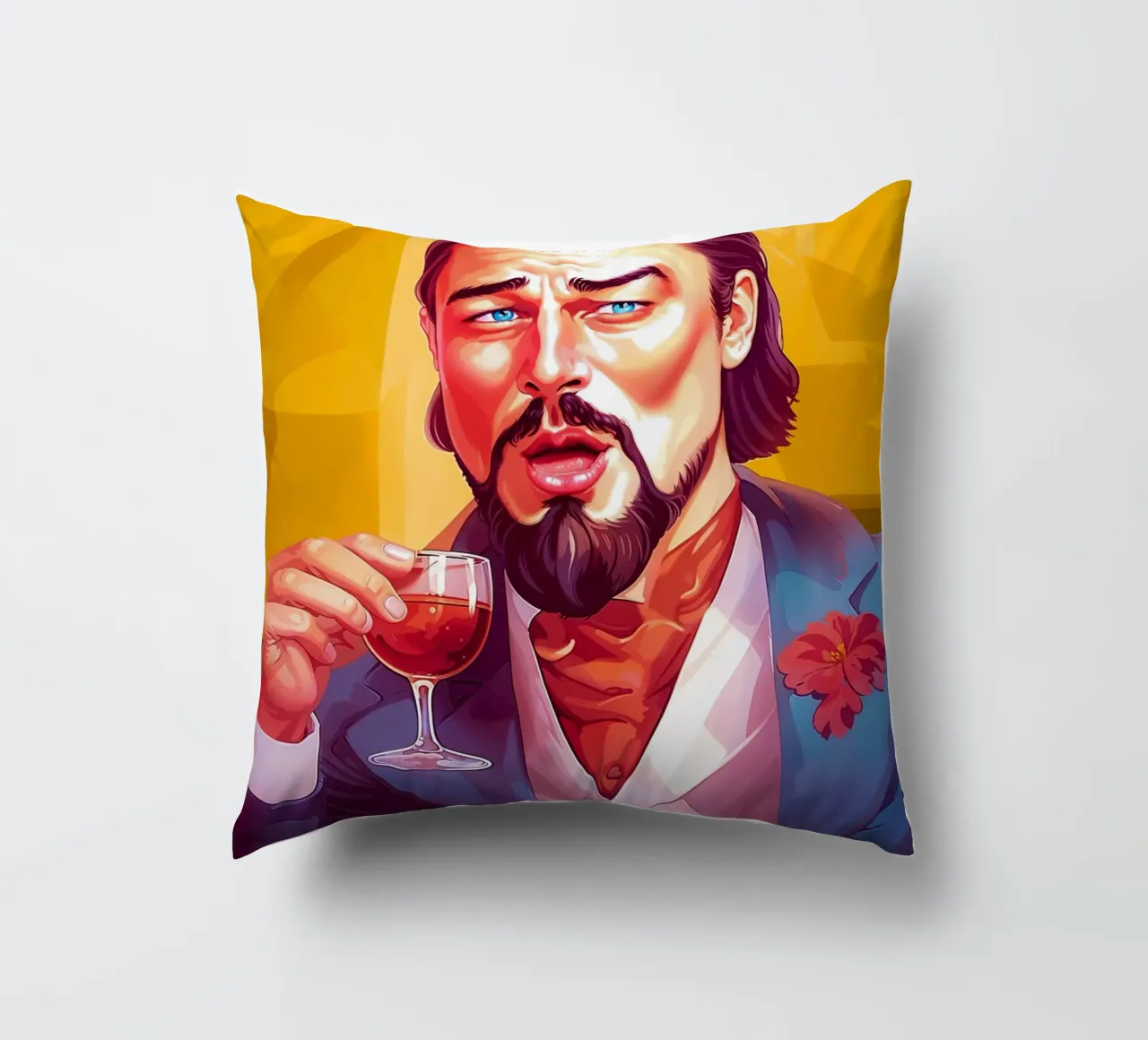 Leonardo DiCaprio Laughing Meme cuscino da Lootprint