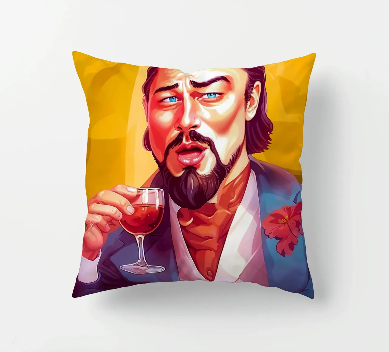 Leonardo DiCaprio Laughing Meme cuscino da Lootprint