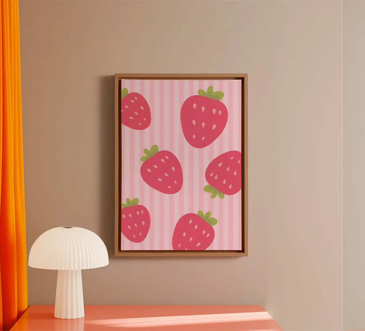 Strawberries tela con Cornice a cassetta da PinkCandyWalls