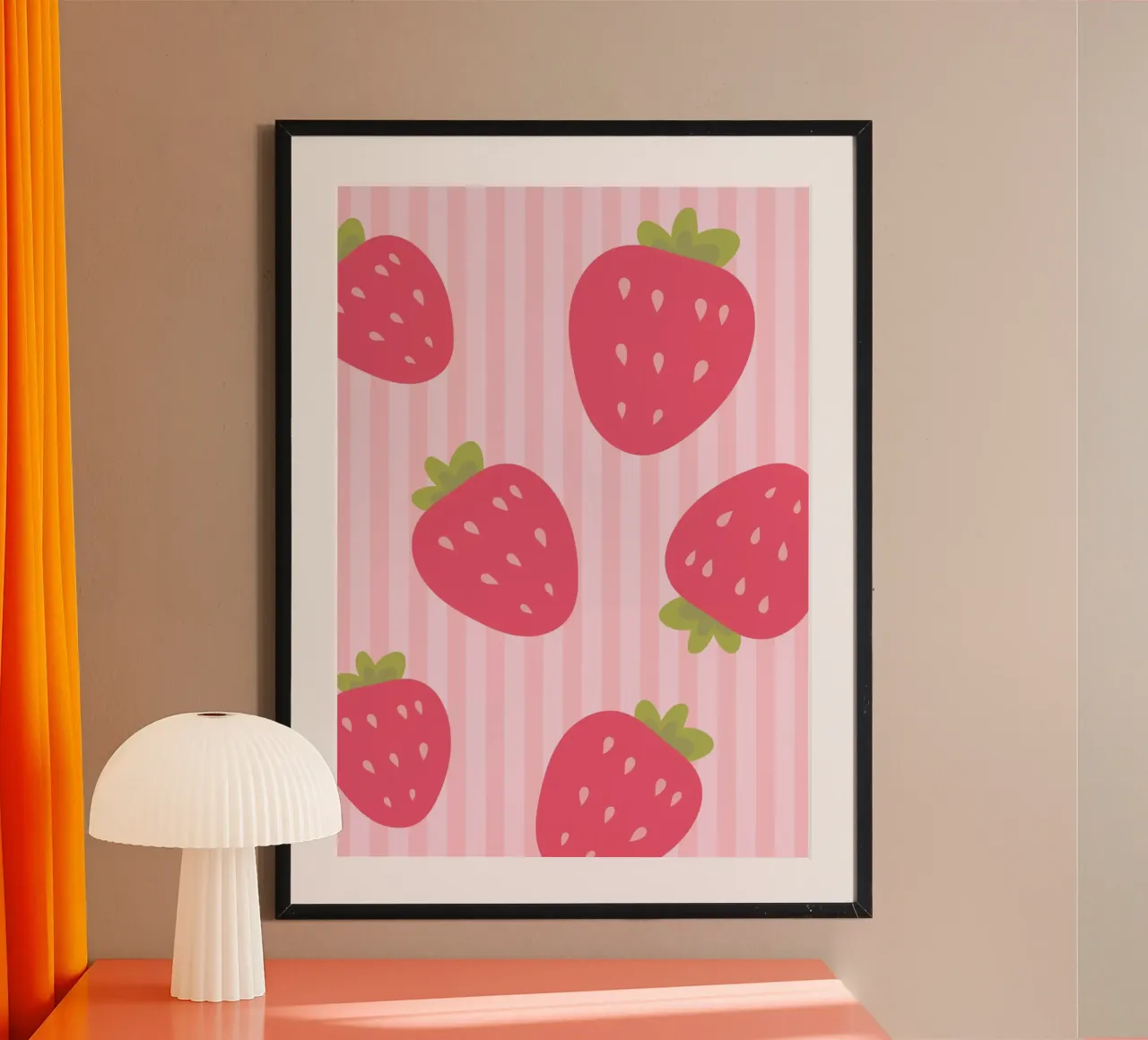 Strawberries poster con telaio in alluminio da PinkCandyWalls