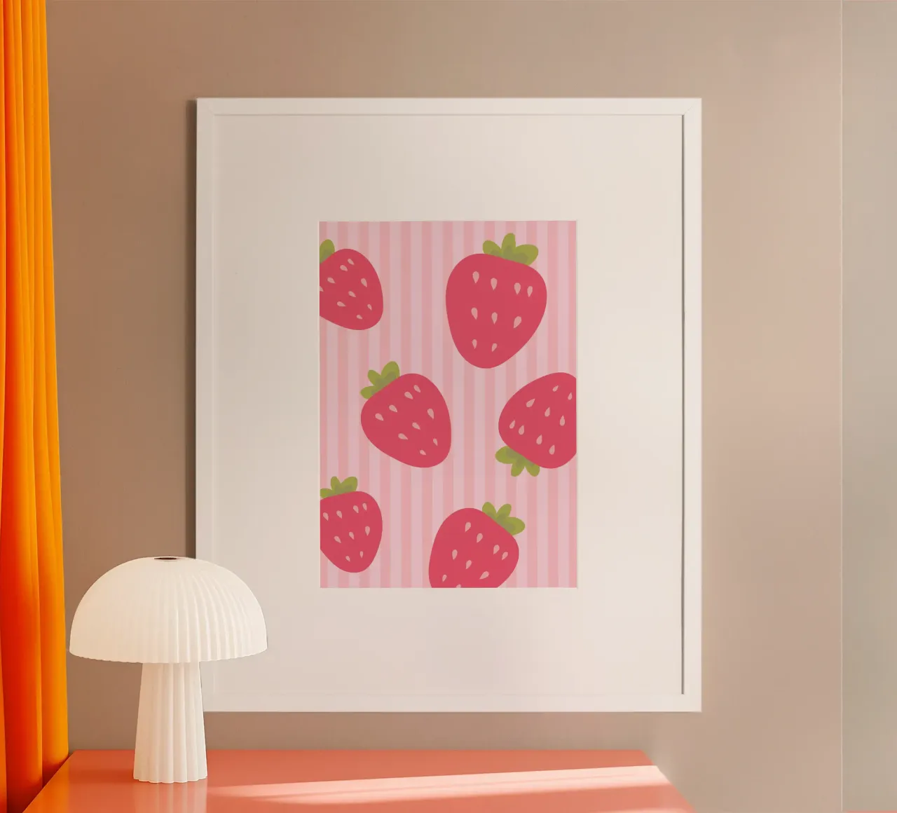 Strawberries poster con telaio in alluminio da PinkCandyWalls
