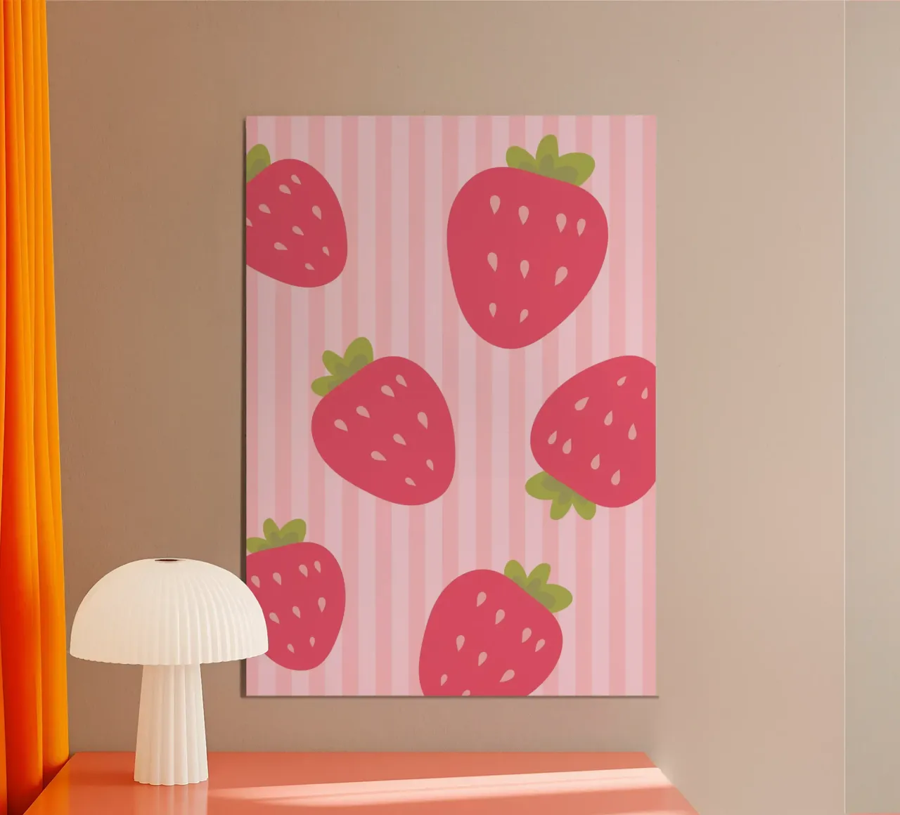 Strawberries poster con telaio in alluminio da PinkCandyWalls