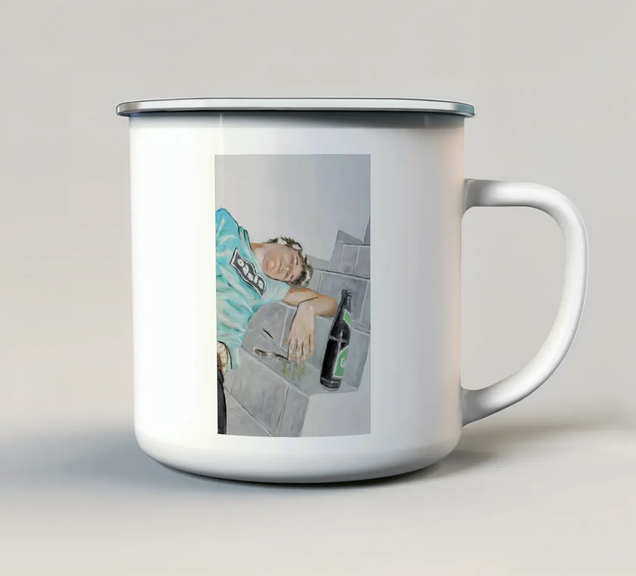 Suff in Oel Emaille Tasse von Andreas Wundersee