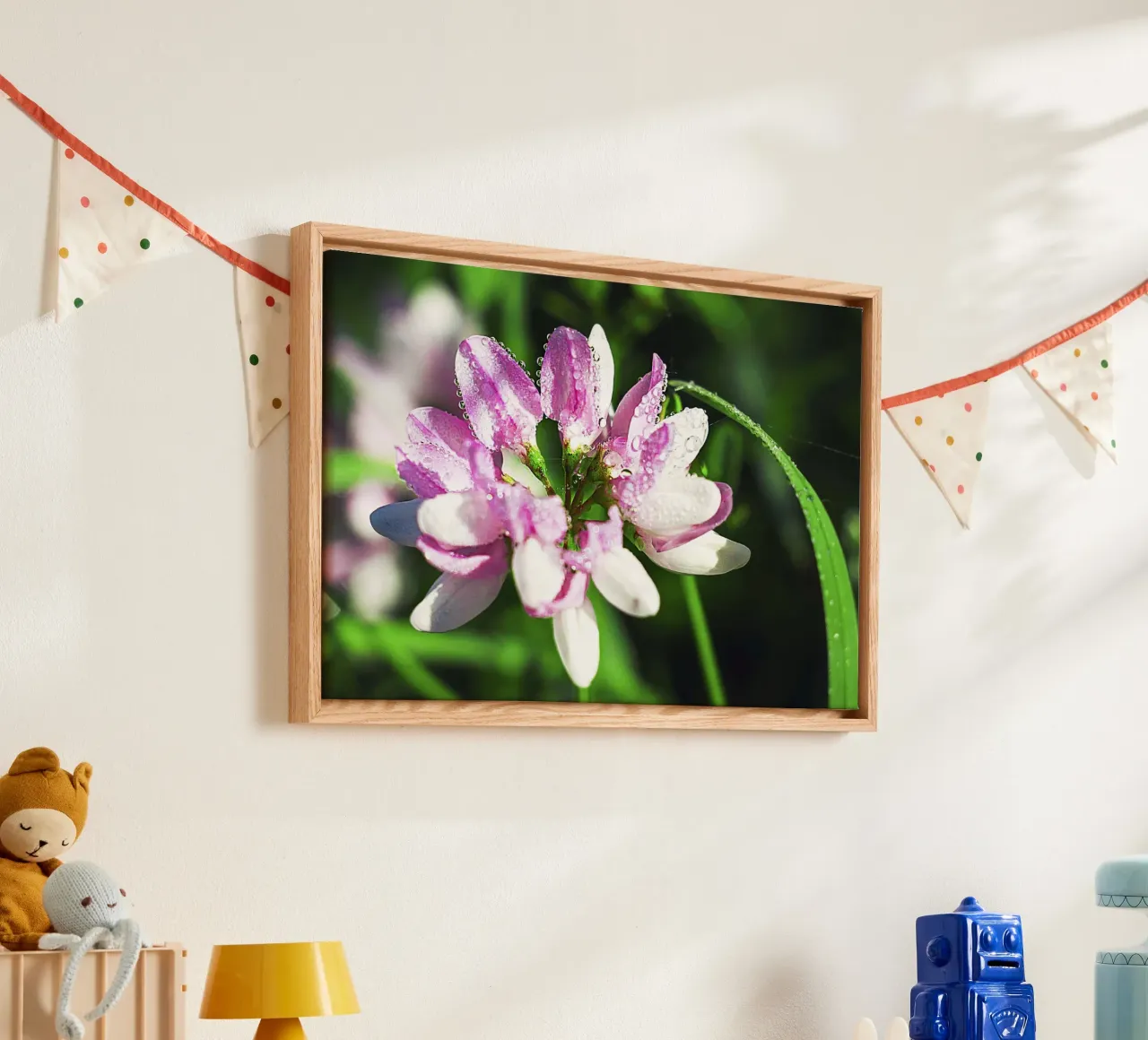 Dew-Kissed Wildflower – Fine Art Print canvas with Floater frame by jay