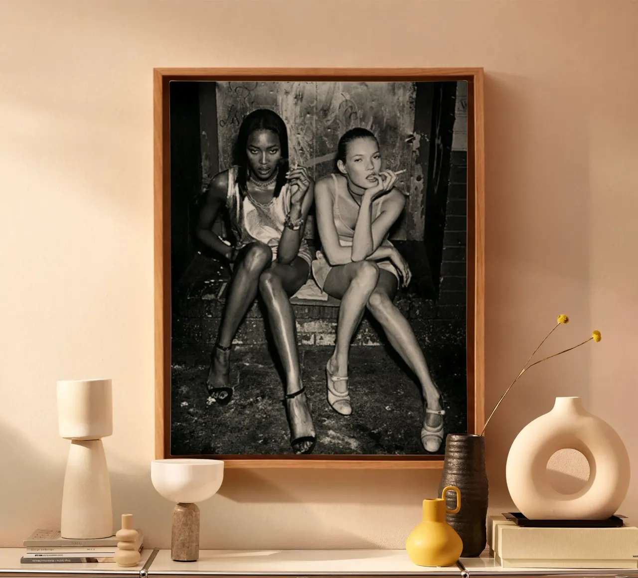 Kate With Best Friend canvas with Floater frame by bagleys Shop