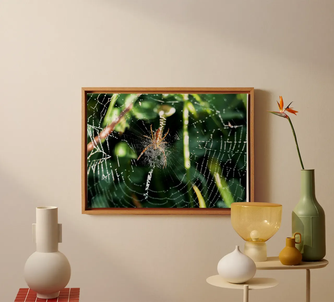 Web of Dawn - Stampa d'arte tela con Cornice a cassetta da jay