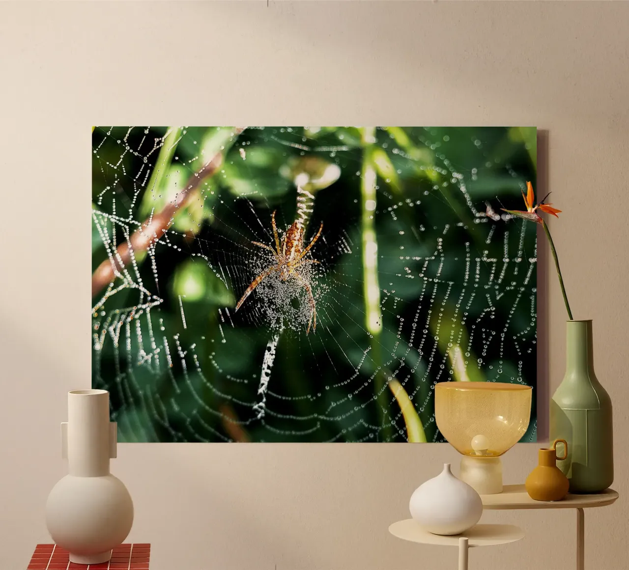 Web of Dawn - Stampa d'arte tela con Cornice a cassetta da jay