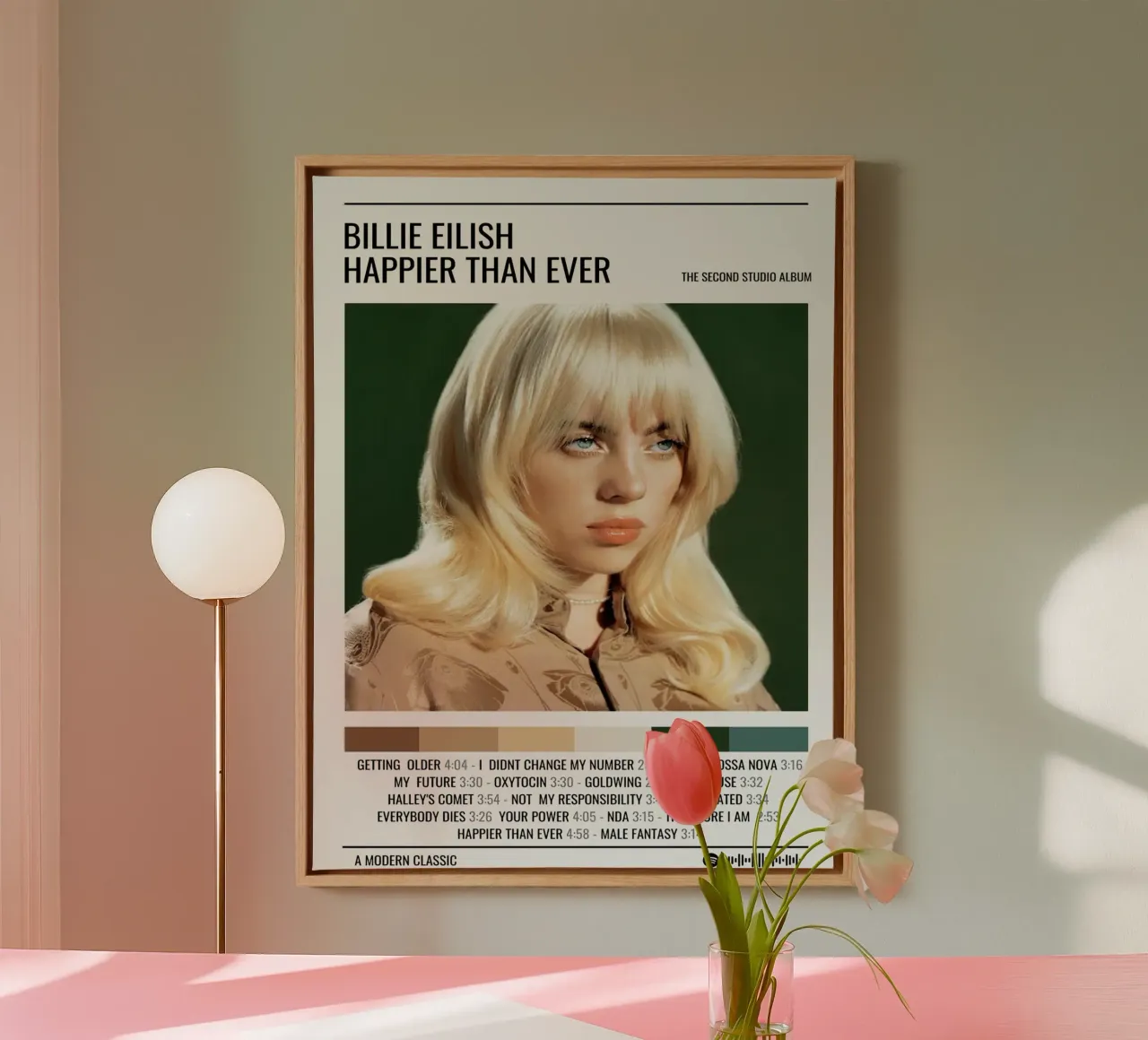 Billie Eilish Happier Than Ever canvas with Floater frame by Roronoa7