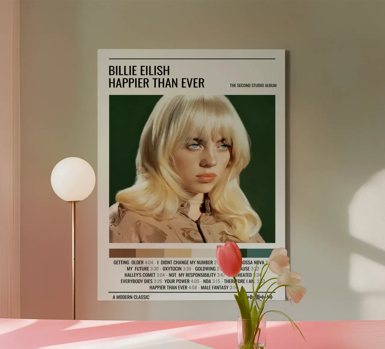 Billie Eilish Happier Than Ever canvas with Floater frame by Roronoa7