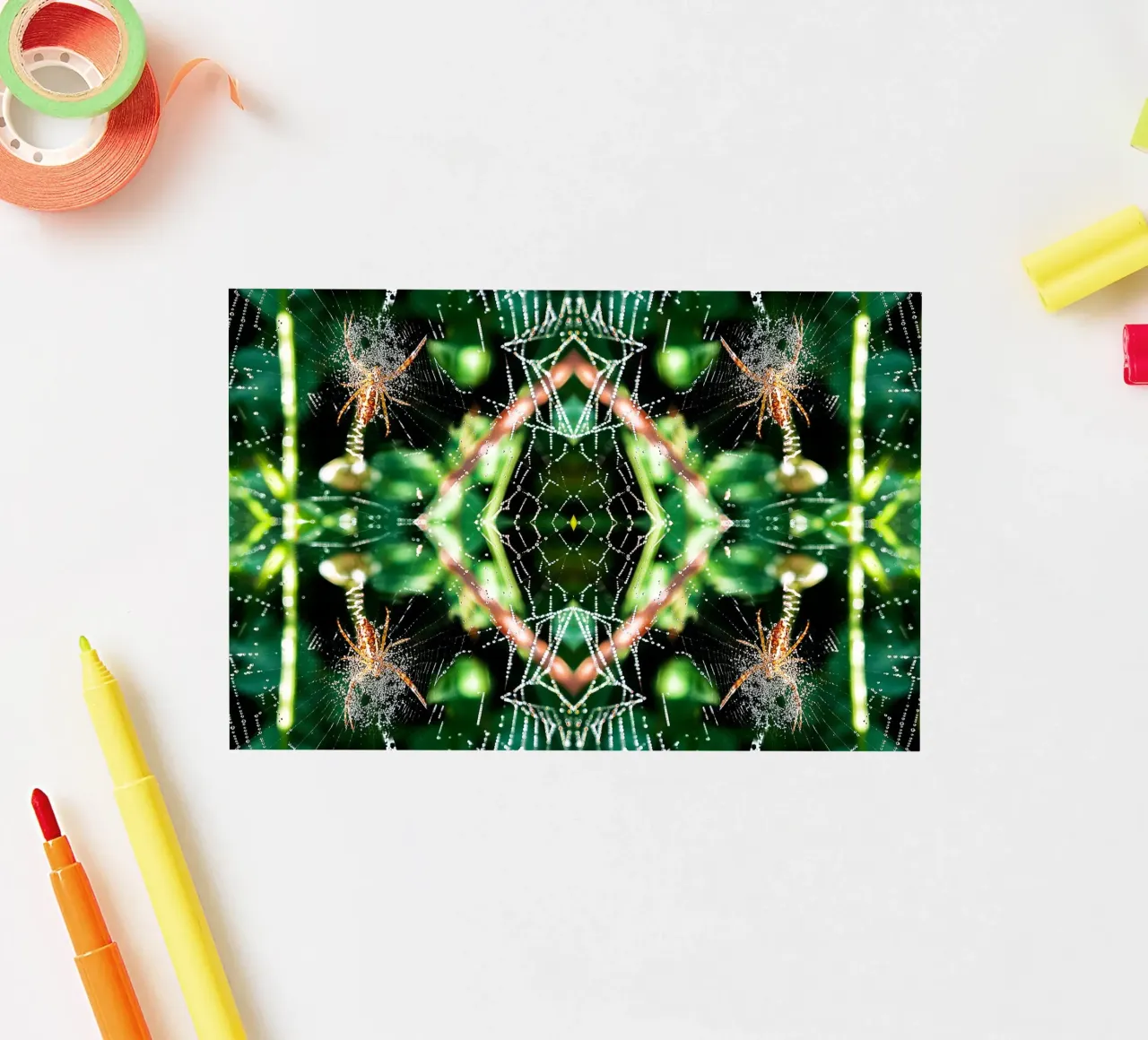 Spider Web Magical Portal - Abstract Fine Art Print pegatina de jay