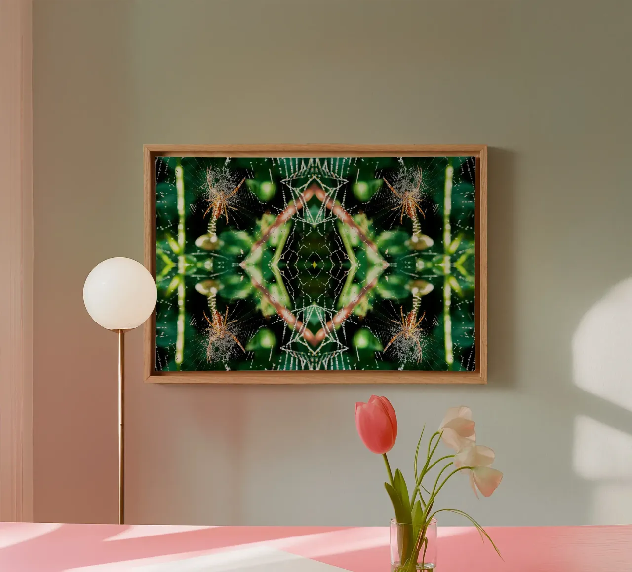 Spider Web Magical Portal – Abstract Fine Art Print canvas with Floater frame by jay