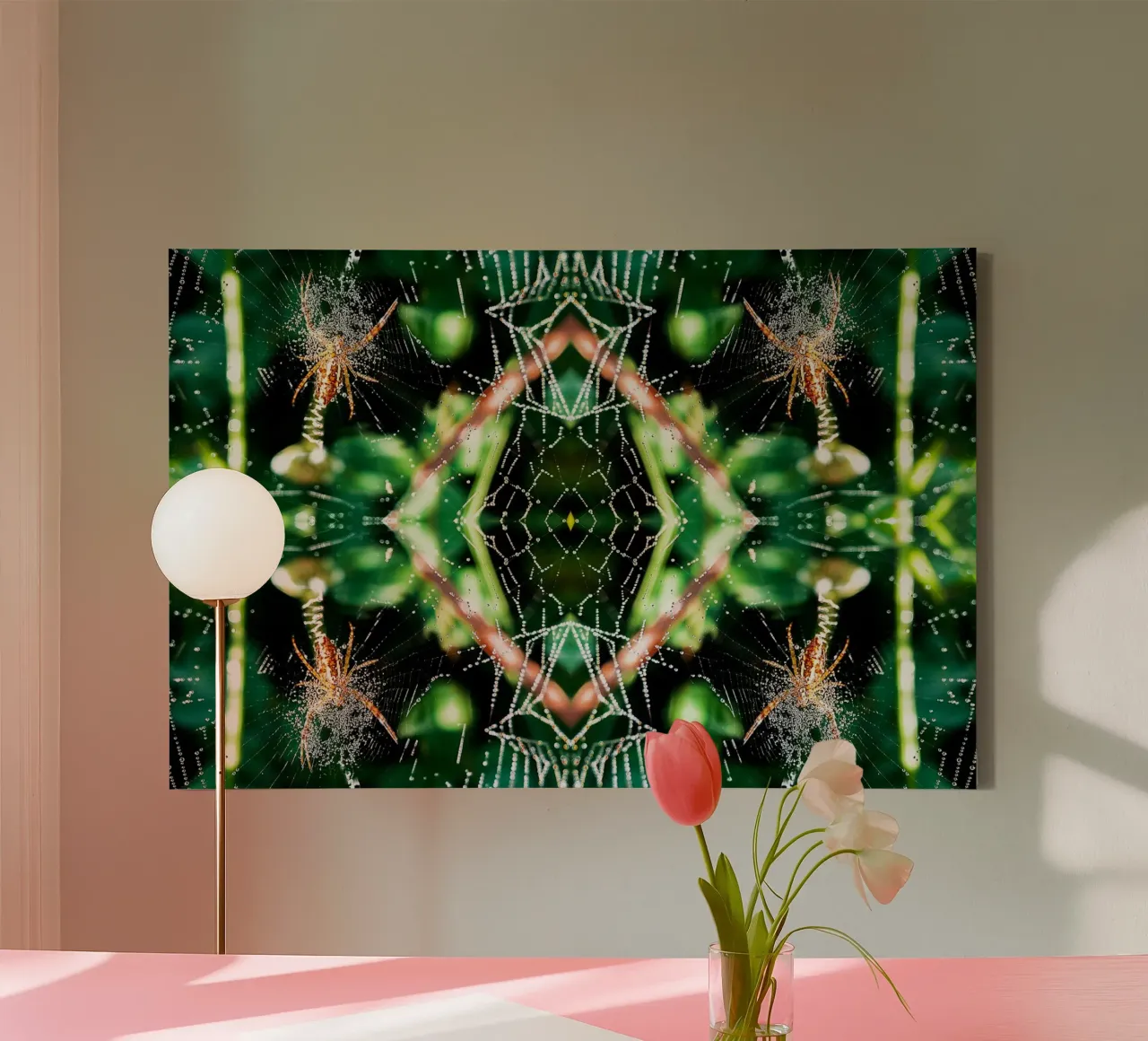 Spider Web Magical Portal – Abstract Fine Art Print canvas with Floater frame by jay