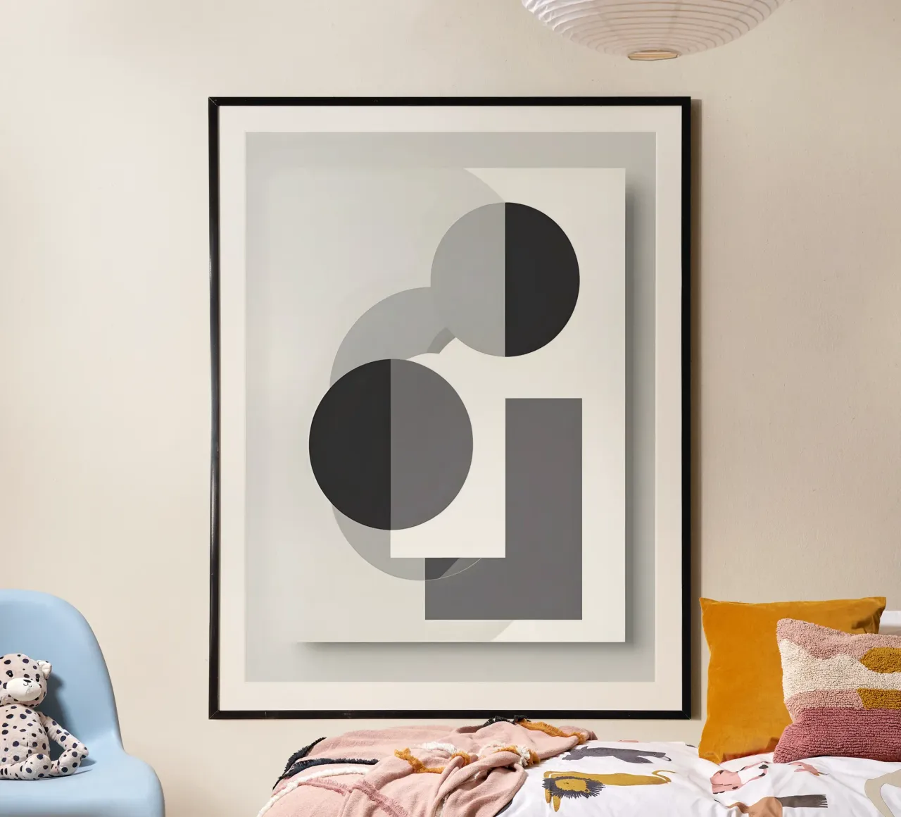 Geometrico astratto poster con telaio in alluminio da The Green Room