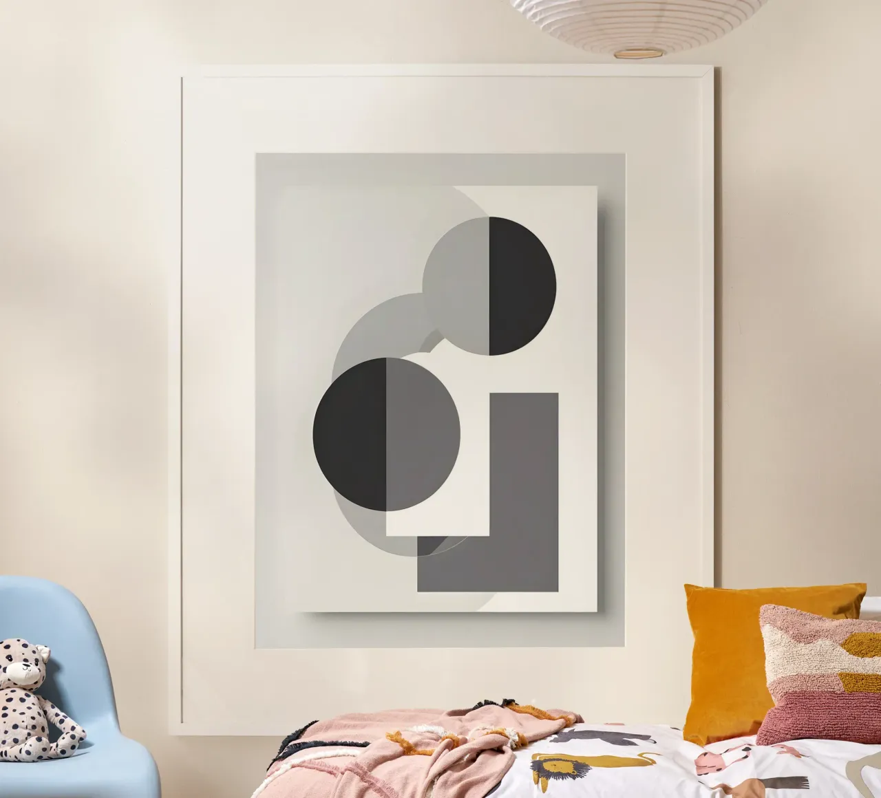Geometrico astratto poster con telaio in alluminio da The Green Room