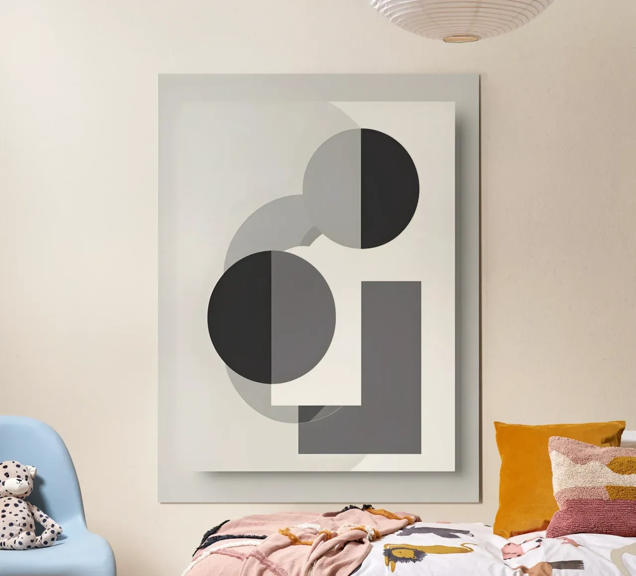 Geometrico astratto poster con telaio in alluminio da The Green Room