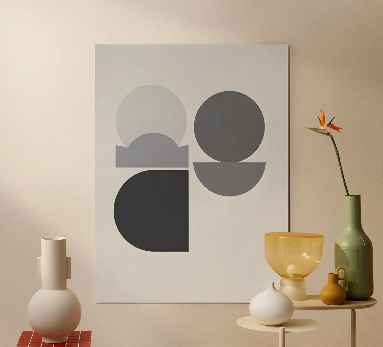 Geometrico astratto poster con telaio in alluminio da The Green Room