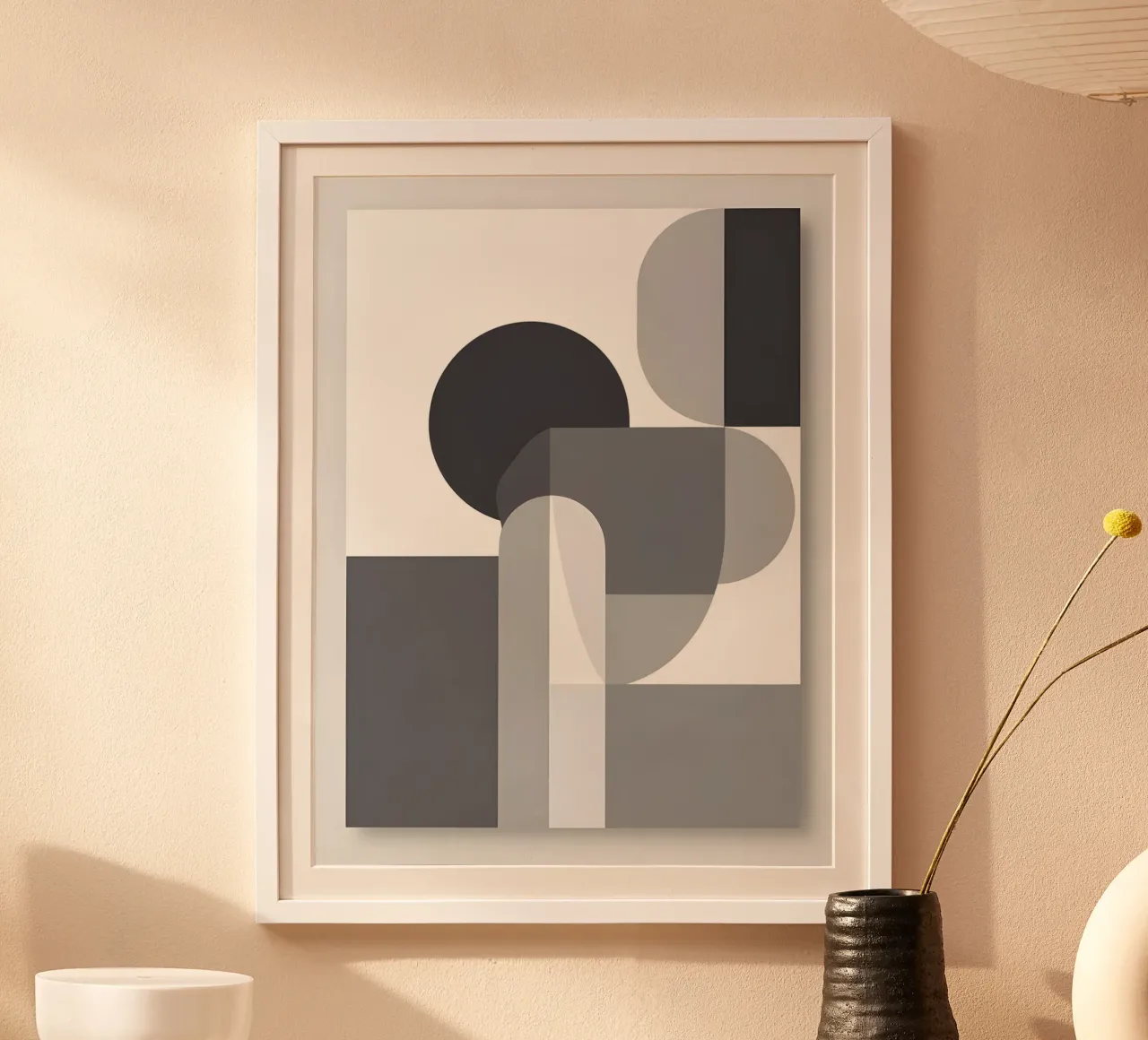 Geometrico astratto poster con telaio in alluminio da The Green Room