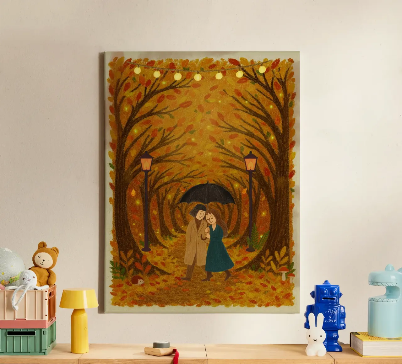 Un romanzo d'autunno tela con Cornice a cassetta da Taika Tori Art
